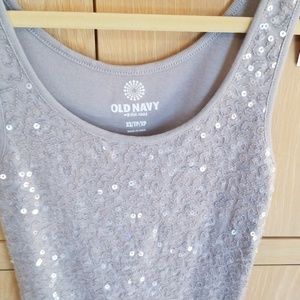 Old Navy Gray sequined tank top  Size XS NWT